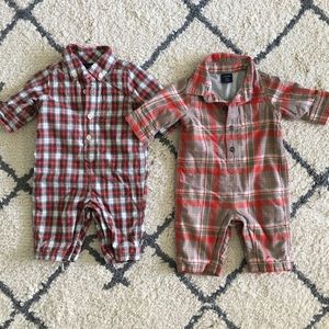 LOT of 2 Baby Boy Gap plaid Outfits